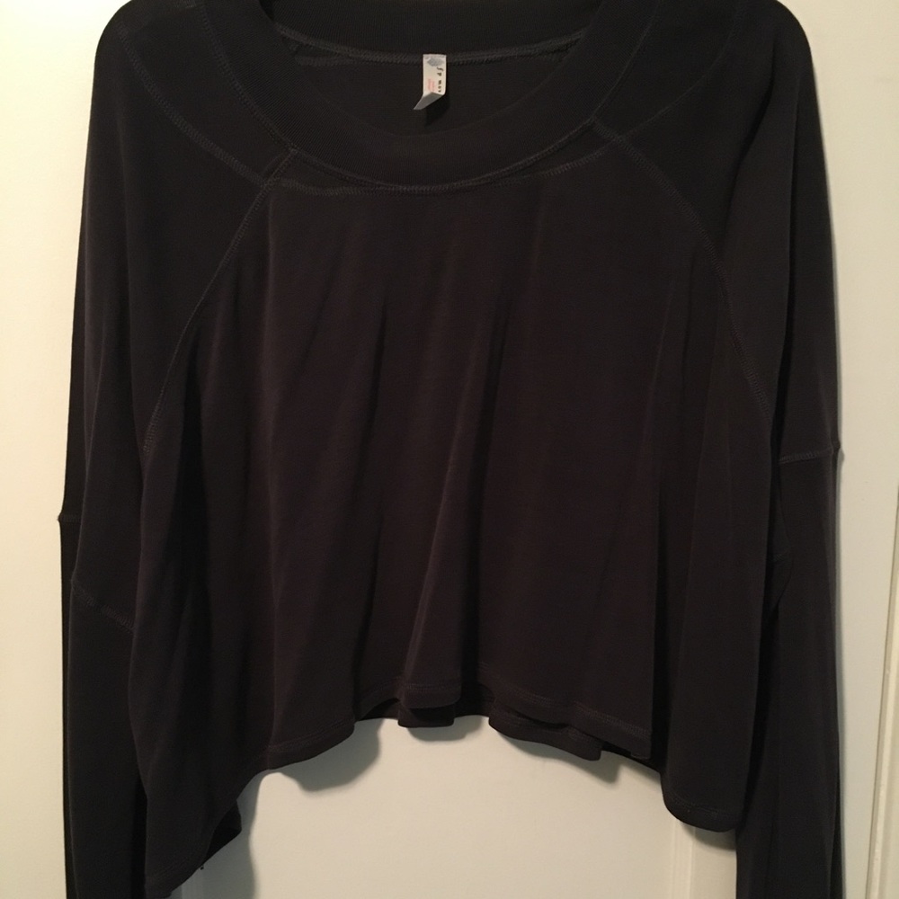 Free People Cropped Black Sweater